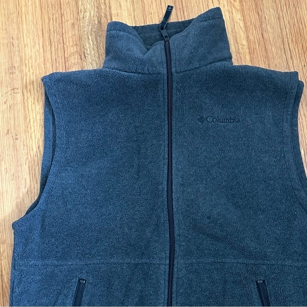 Columbia Vest Men small Gray Fleece Full Zip Pockets(g